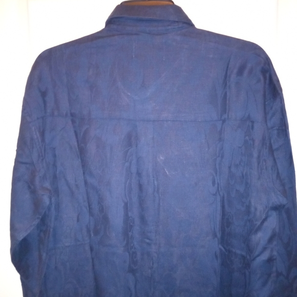 Whipper In Men's Long Sleeve Jacquard Casual Button Down Blue Shirt Size Small - Picture 2 of 4